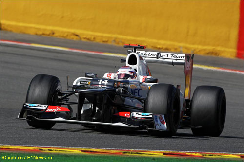 Камуи Кобаяши на трассе Гран При Бельгии