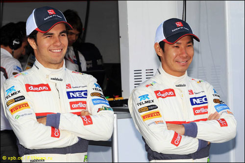 Пилоты Sauber Серхио Перес и Камуи Кобаяши