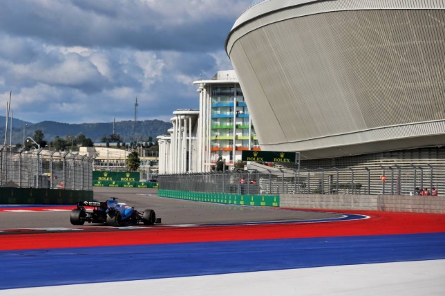 Джордж Расселл на трассе Гран При России, 2019 год