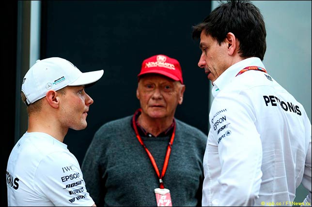 Валттери Боттас, Ники Лауда и Тото Вольфф