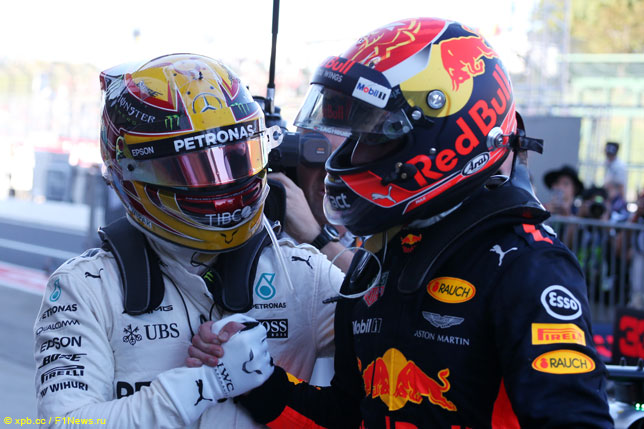 Льюис Хэмилтон и Макс Ферстаппен
