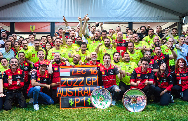 Скудерия отмечает победу Шарля Леклера в Мельбурне, фото пресс-службы Ferrari