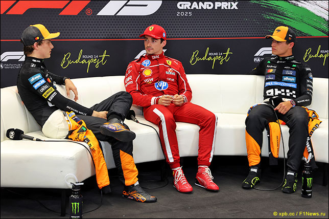 Шарль Леклер и гонщики McLaren