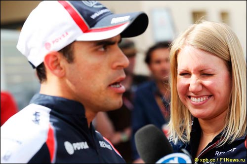 Пастор Мальдонадо и Софи Идэн из пресс-службы Williams
