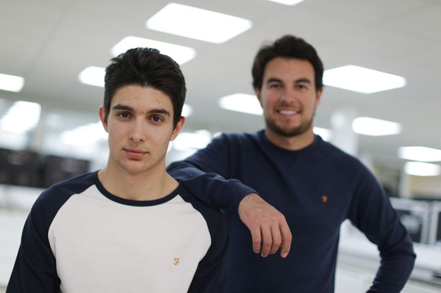 Эстебан Окон и Серхио Перес в одежде Farah