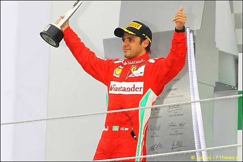 Фелипе Масса на подиуме Гран При Бразилии