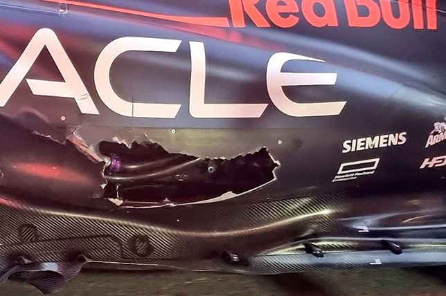 Повреждённая машина Макса Ферстаппена, фото Альберта Фабреги