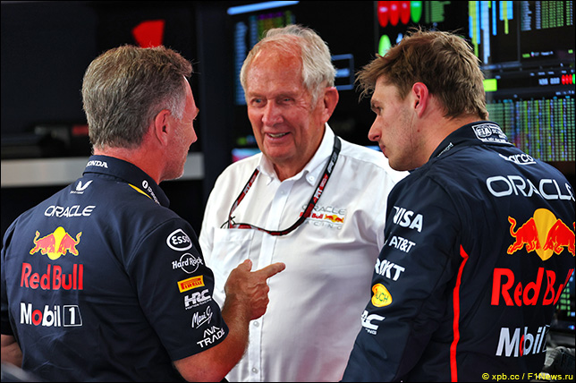 Кристиан Хорнер, Хельмут Марко и Макс Ферстаппен