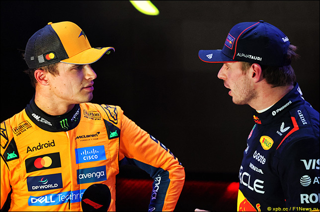 Ландо Норрис и Макс Ферстаппен после квалификации