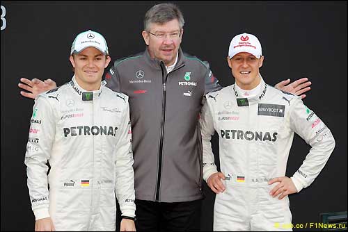 Нико Росберг, Росс Браун и Михаэль Шумахер