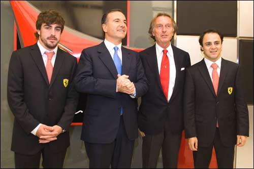 Фернандо Алонсо, Франко Фраттини, Лука ди Монтедземоло и Фелипе Масса
