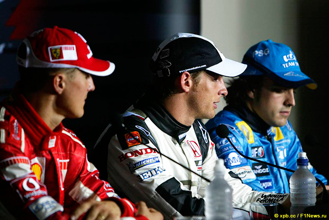 Михаэль Шумахер, Дженсон Баттон и Фернандо Алонсо, 2005 год