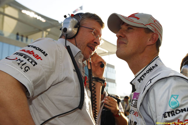 Росс Браун и Михаэль Шумахер, 2011 год