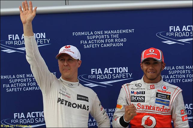 Михаэль Шумахер и Льюис Хэмилтон