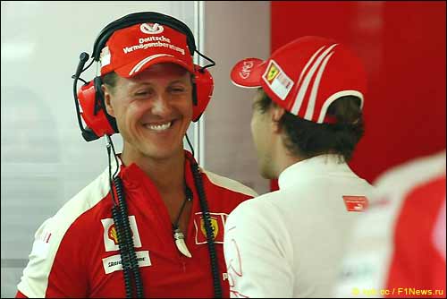 Михаэль Шумахер и Фелипе Масса