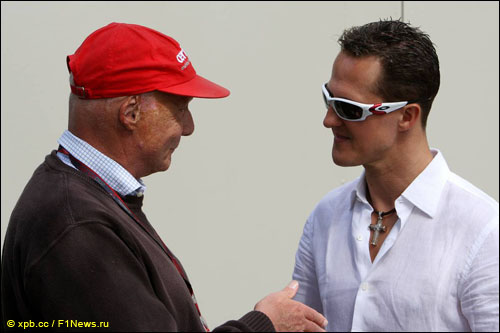 Ники Лауда и Михаэль Шумахер