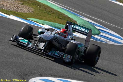 Михаэль Шумахер на тестах в Хересе