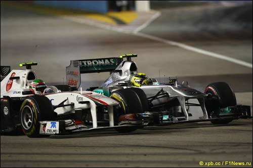 Борьба Серхио Переса и Нико Росберга