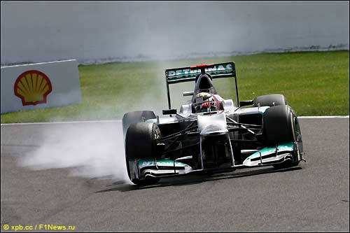 Михаэль Шумахер на трассе Гран При Бельгии