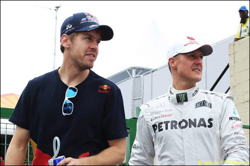 Себастьян Феттель и Михаэль Шумахер