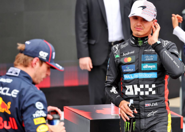 Ландо Норрис после квалификации в Сильверстоуне, фото XPB