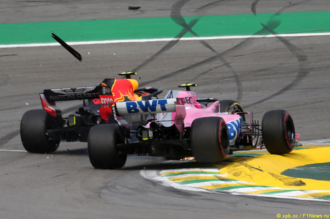 Столкновение Макса Ферстаппена и Эстебана Окона