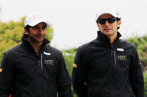 Гран При Китая. Педро де ла Роса (справа) и Нараин Картикеян