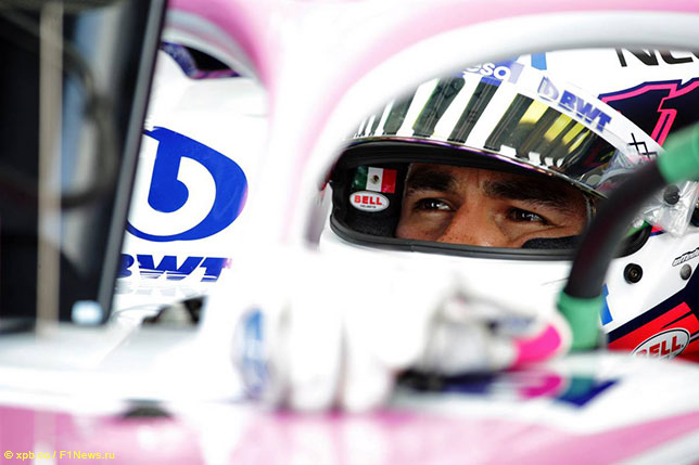 Серхио Перес за рулём RP19 на трассе в Ле-Кастелле