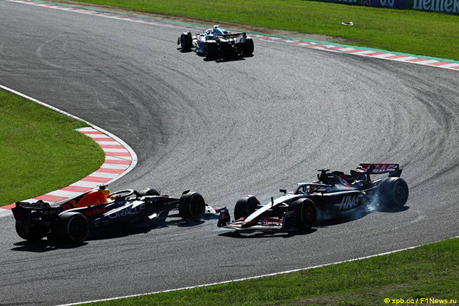 Инцидент между Серхио Пересом и Кевином Магнуссеном на трассе Гран При Японии