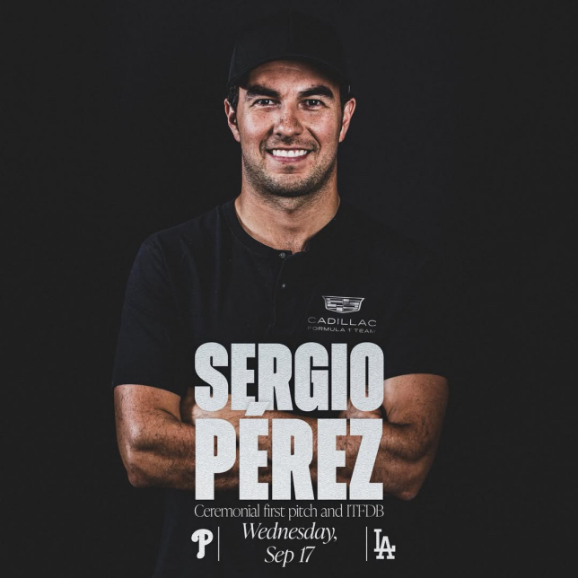 Серхио Перес на постере бейсбольного клуба, фото из социальных сетей