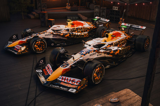 Раскраска машин Racing Bulls для Гран При США