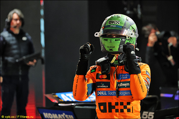 Ландо Норрис выиграл квалификацию в Лас-Вегасе, завоевав седьмой поул в сезоне и 16-й в карьере