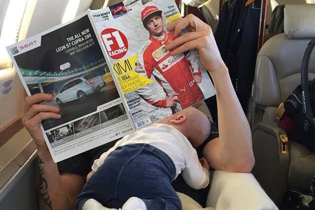 Кими Райкконен с сыном Робином