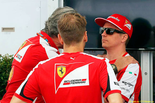 Маурицио Арривабене, Себастьян Феттель и Кими Райкконен в Канаде