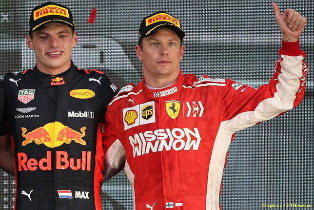 Кими Райкконен и Макс Ферстаппен, победитель Гран При Мексики