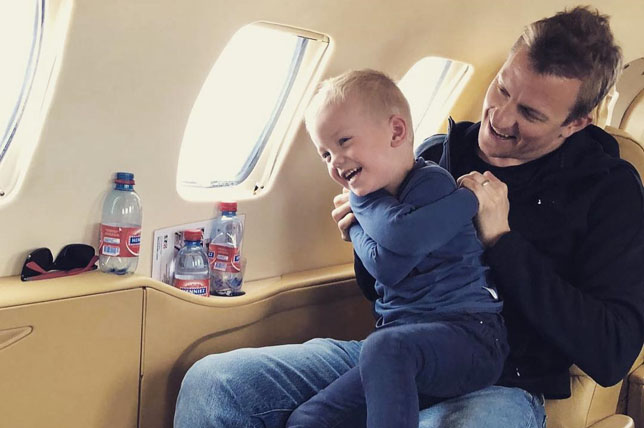 Кими Райкконен вместе с сыном Робином