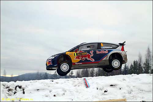 Кими Райкконен на трассе Rally Sweden