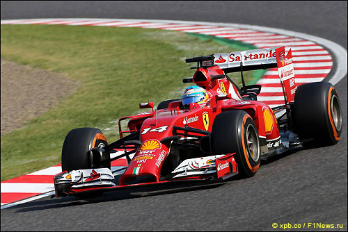 Фернандо Алонсо на тренировках в Сузуке