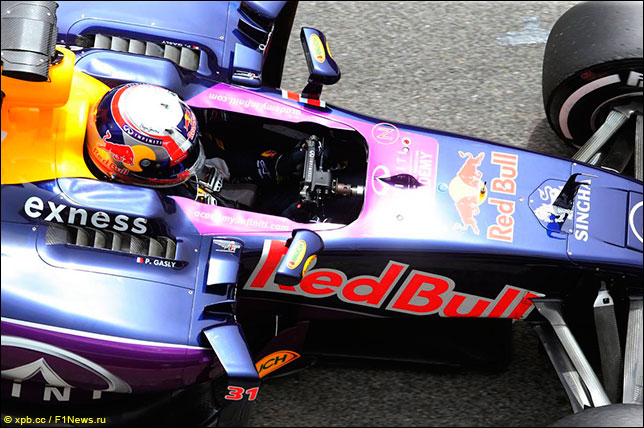 Пьер Гасли на тестах Red Bull Racing