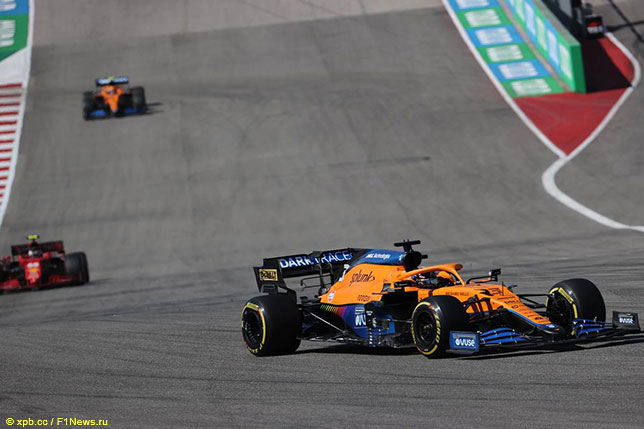 Даниэль Риккардо на трассе Гран При США