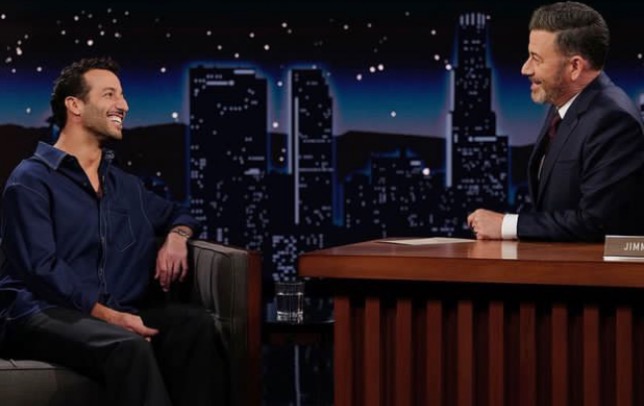 Даниэль Риккардо на шоу Джимми Киммела, фото из социальных сетей