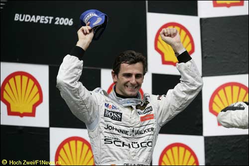 Педро де ла Роса на подиуме Гран При Венгрии, 2006 год
