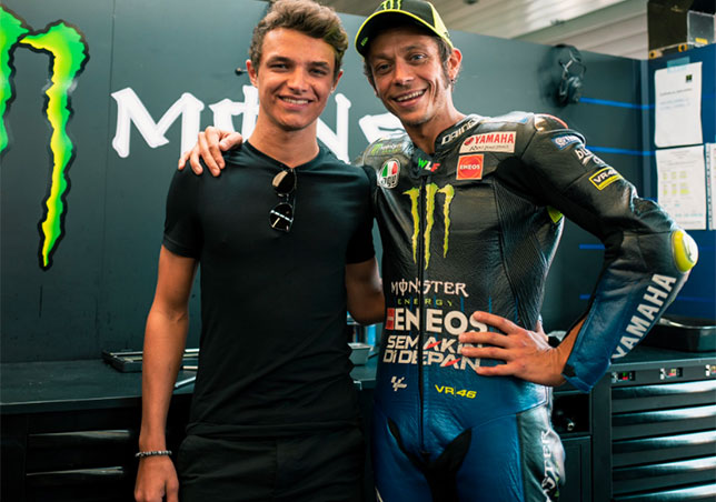 Ландо Норрис и Валентино Росси