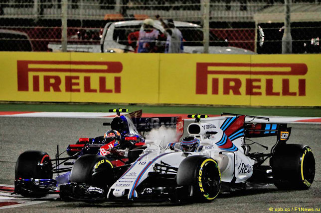 Столкновение Карлоса Сайнса и Лэнса Стролла в Бахрейне