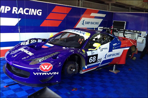 Ferrari 458 GT3 команды SMP Racing, фото из Twitter Сергея Сироткина