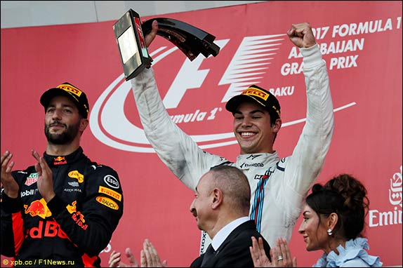 Лэнс Стролл на подиуме Гран При Азербайджана