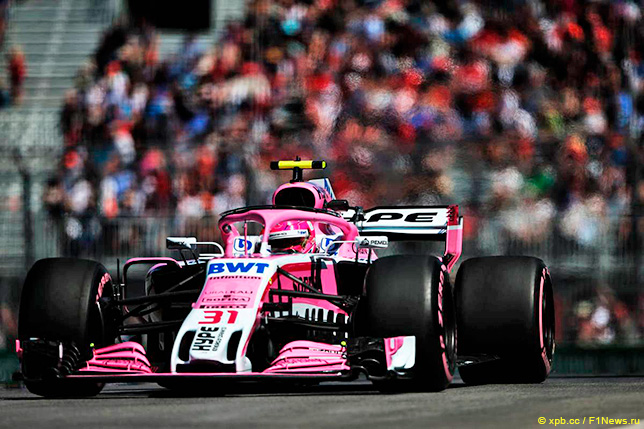 Эстебан Окон на трассе в Канаде