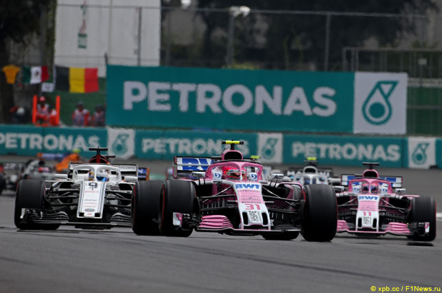 Эстебан Окон опережает Маркуса Эриксона и Серхио Переса