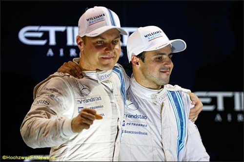 Валттери Боттас и Фелипе Масса на подиуме в Абу-Даби