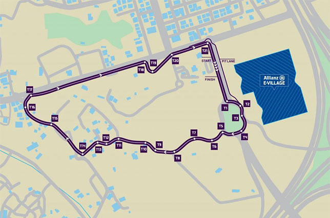 Схема трассы Формулы E в Эр-Рияде